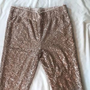 sequined gold leggings